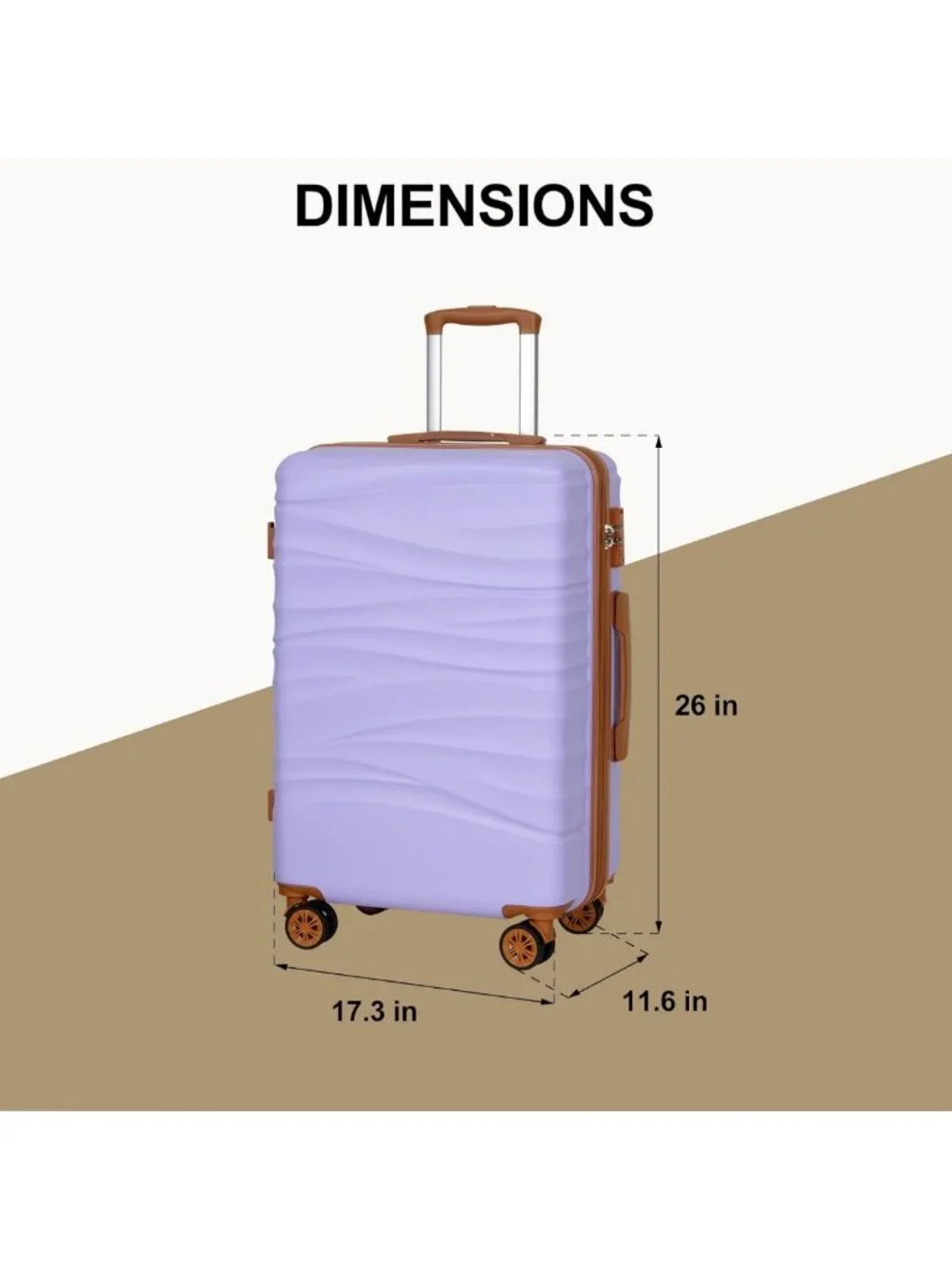 26” Medium Checked Hardshell Luggage - Lightweight, Spinner Wheels, TSA Lock